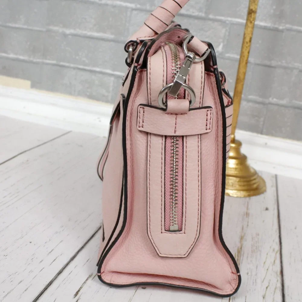 Rebecca Minkoff Bree Crossbody Satchel Blush Pink Suede - Picture 7 of 12
